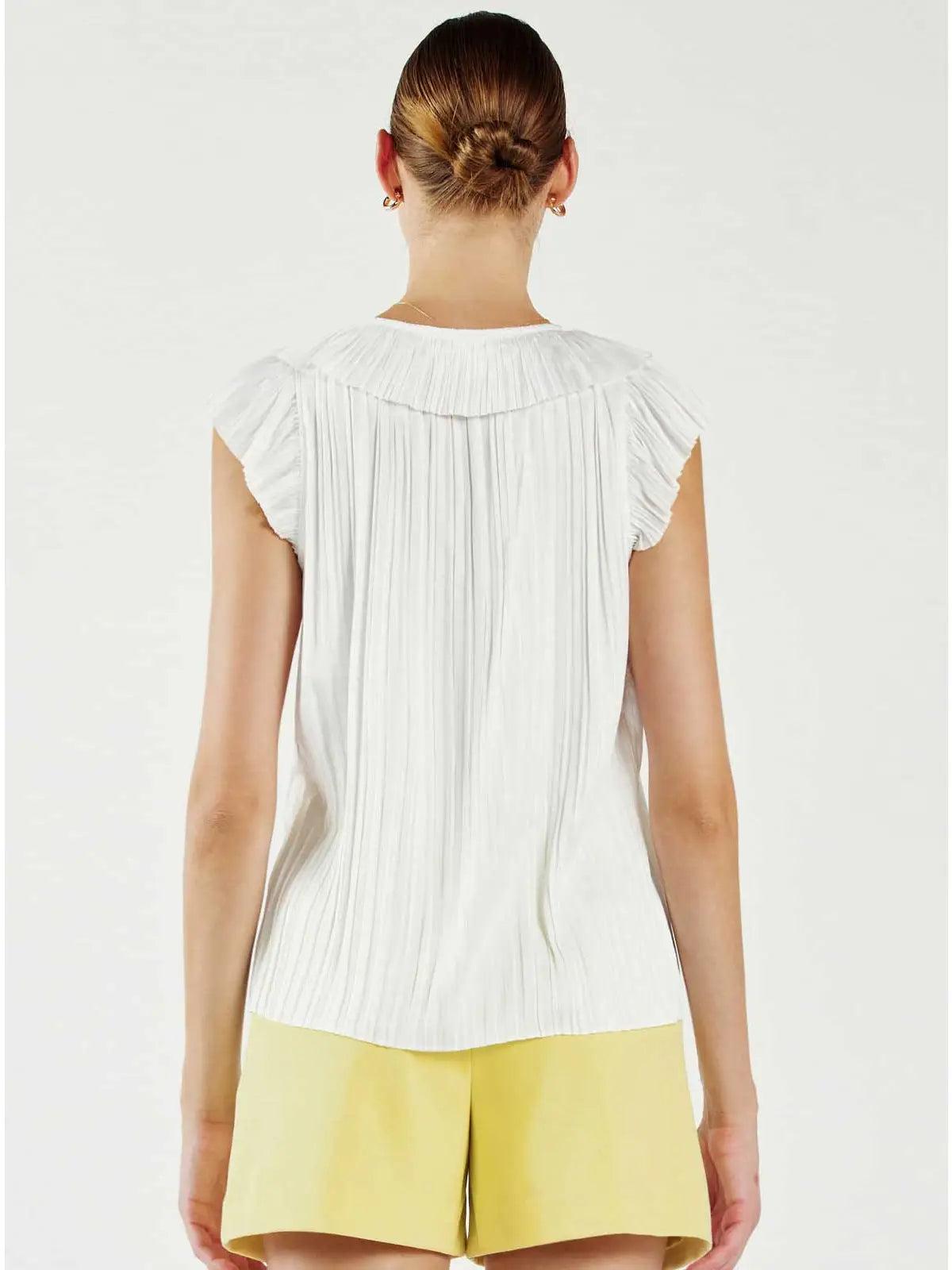Button Front Pleated Blouse Product Image