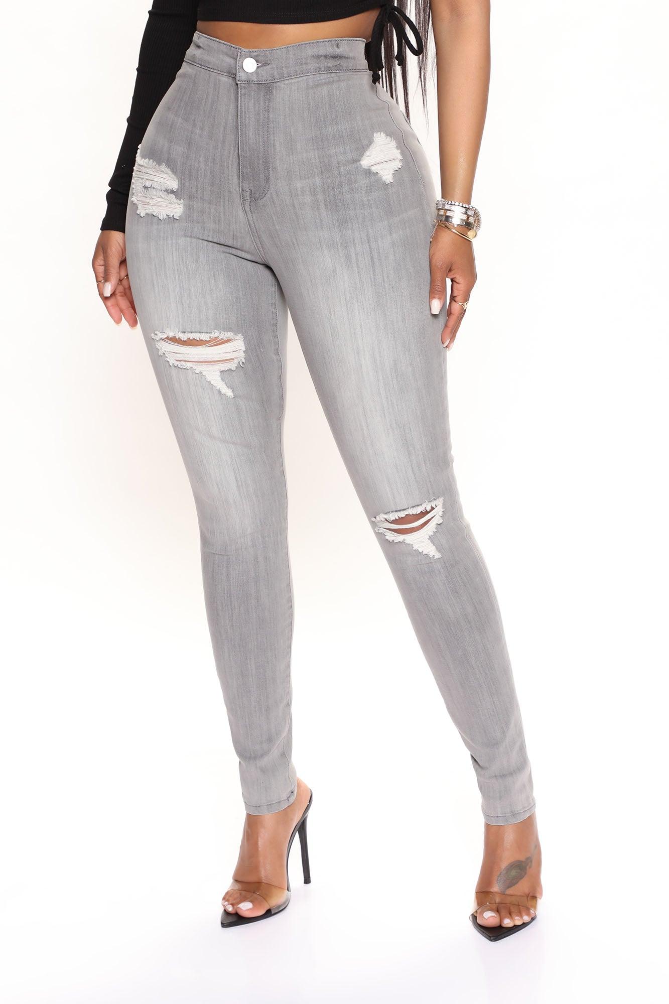 In The Night High Rise Skinny Jeans - Grey Product Image