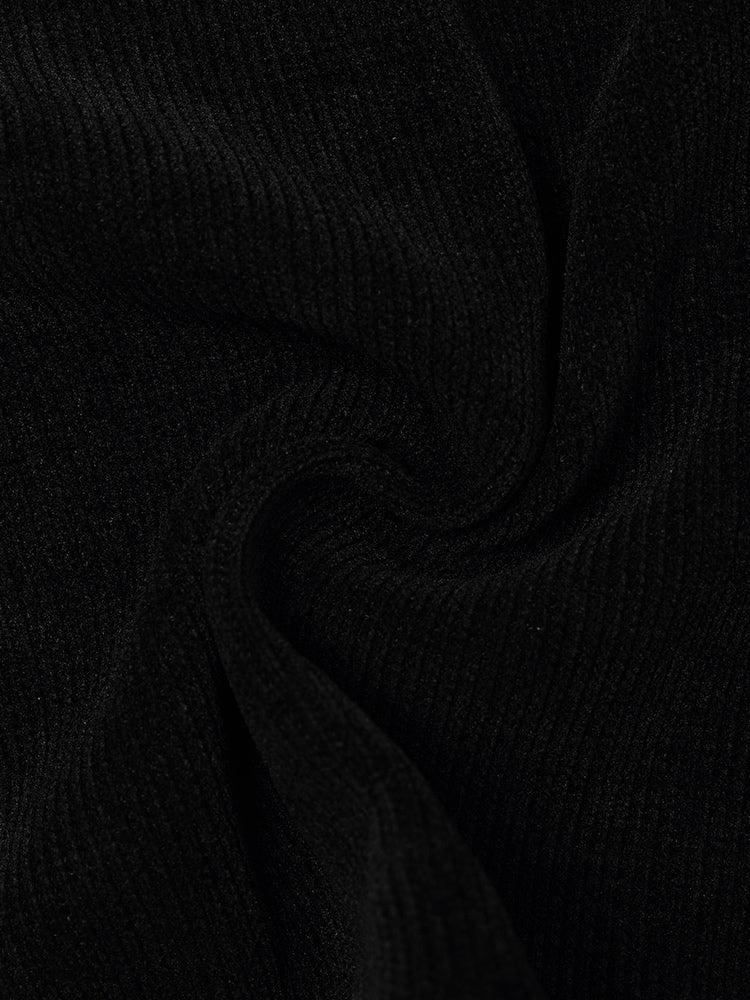 Black Straight Knitted Slit Women Skirt Product Image