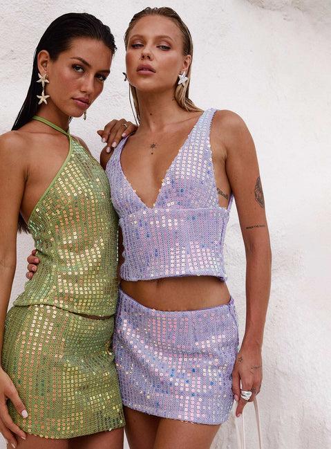 Headliner Shimmer Top Purple Product Image