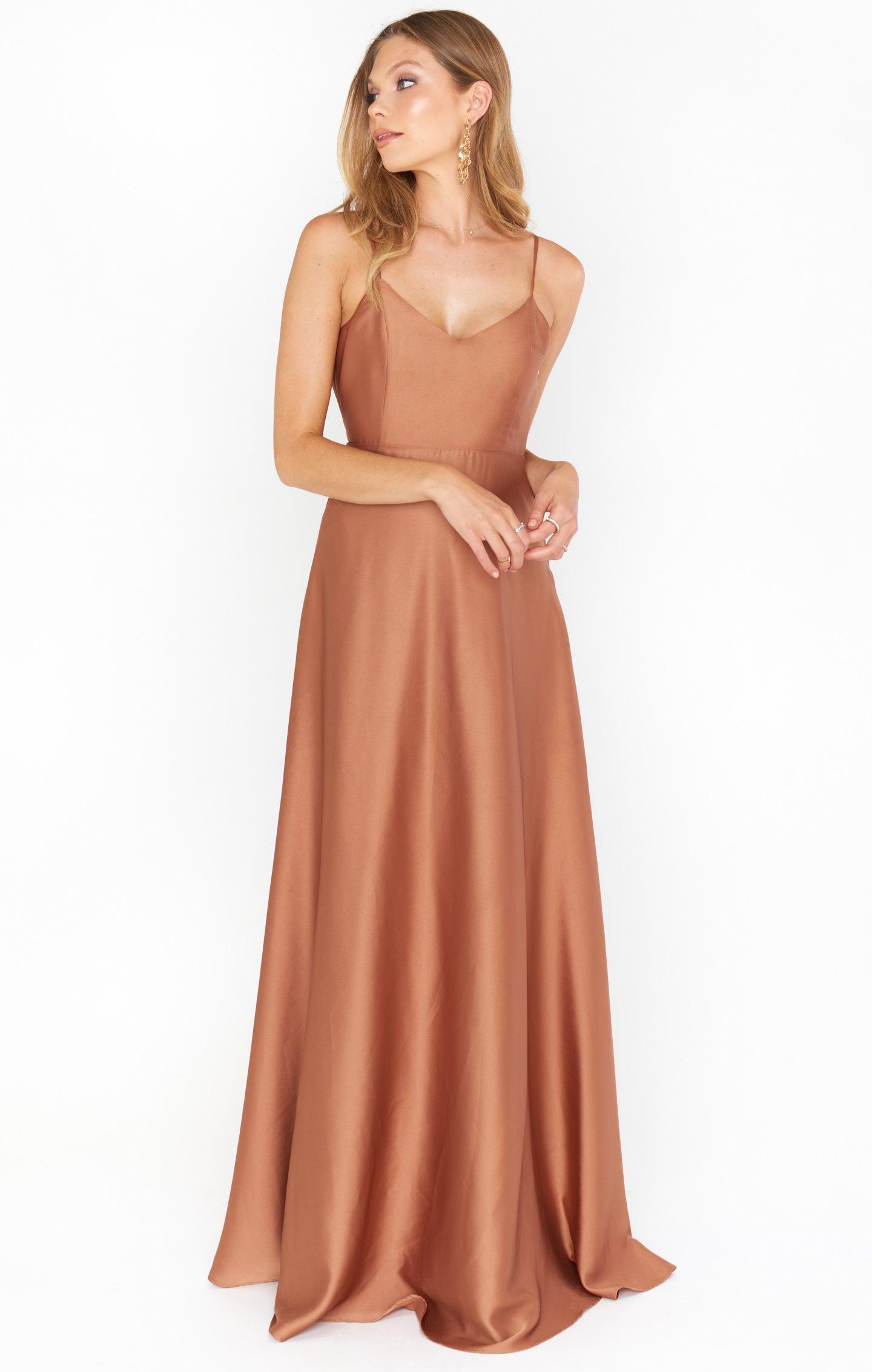 Faith Maxi Dress ~ Copper Luxe Satin Product Image