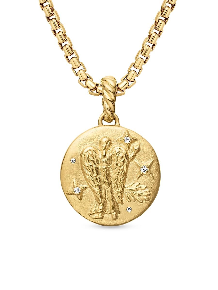 Womens Zodiac Amulet in 18K Yellow Gold with Diamonds Product Image