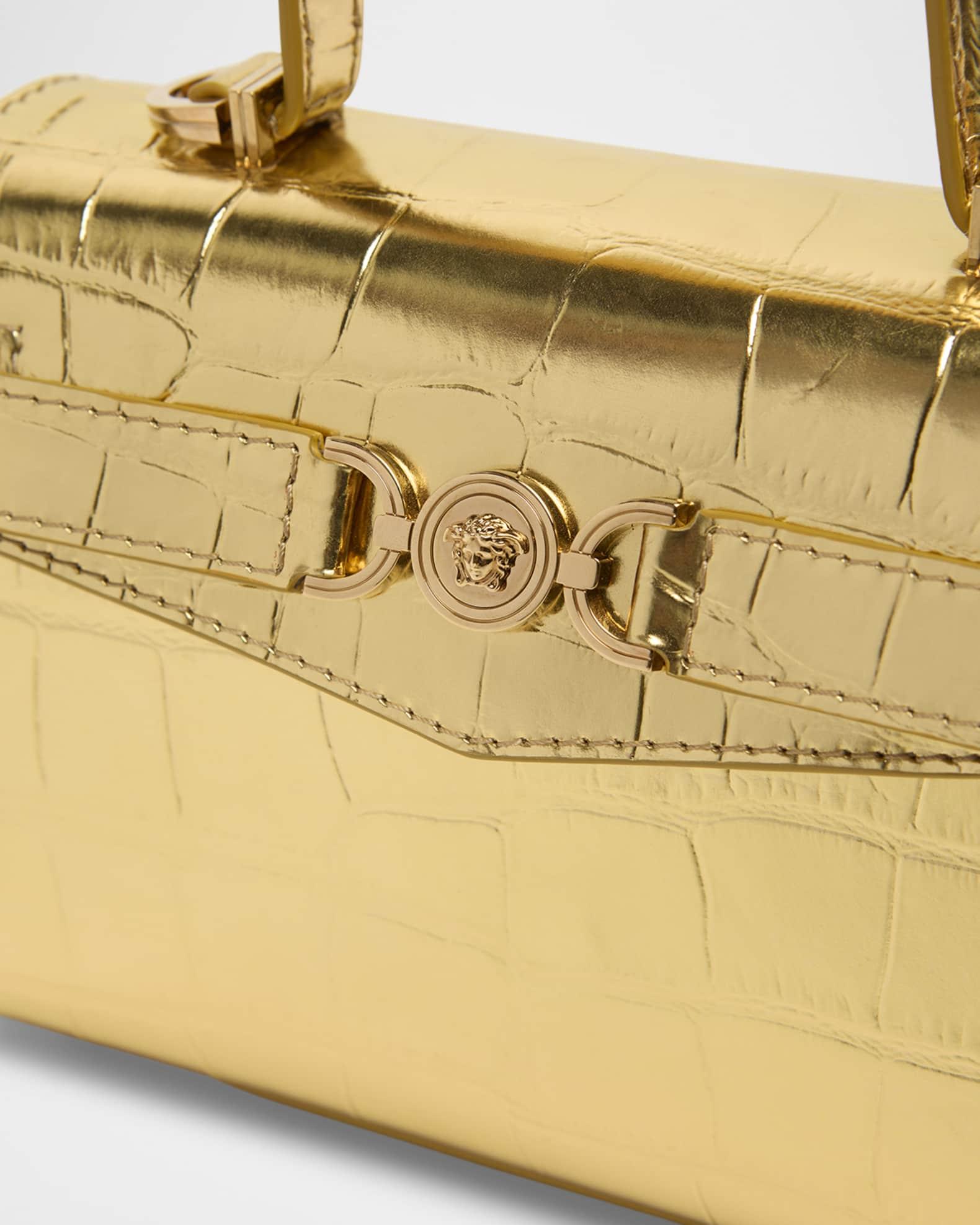 La Medusa Metallic Croc-Embossed Bag Product Image