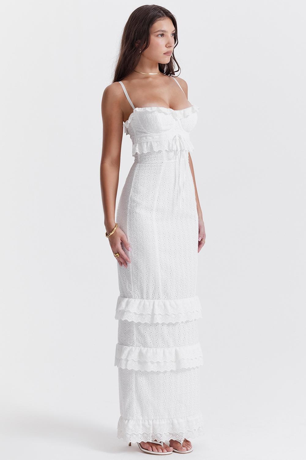 Eve  white broderie maxi dress Product Image