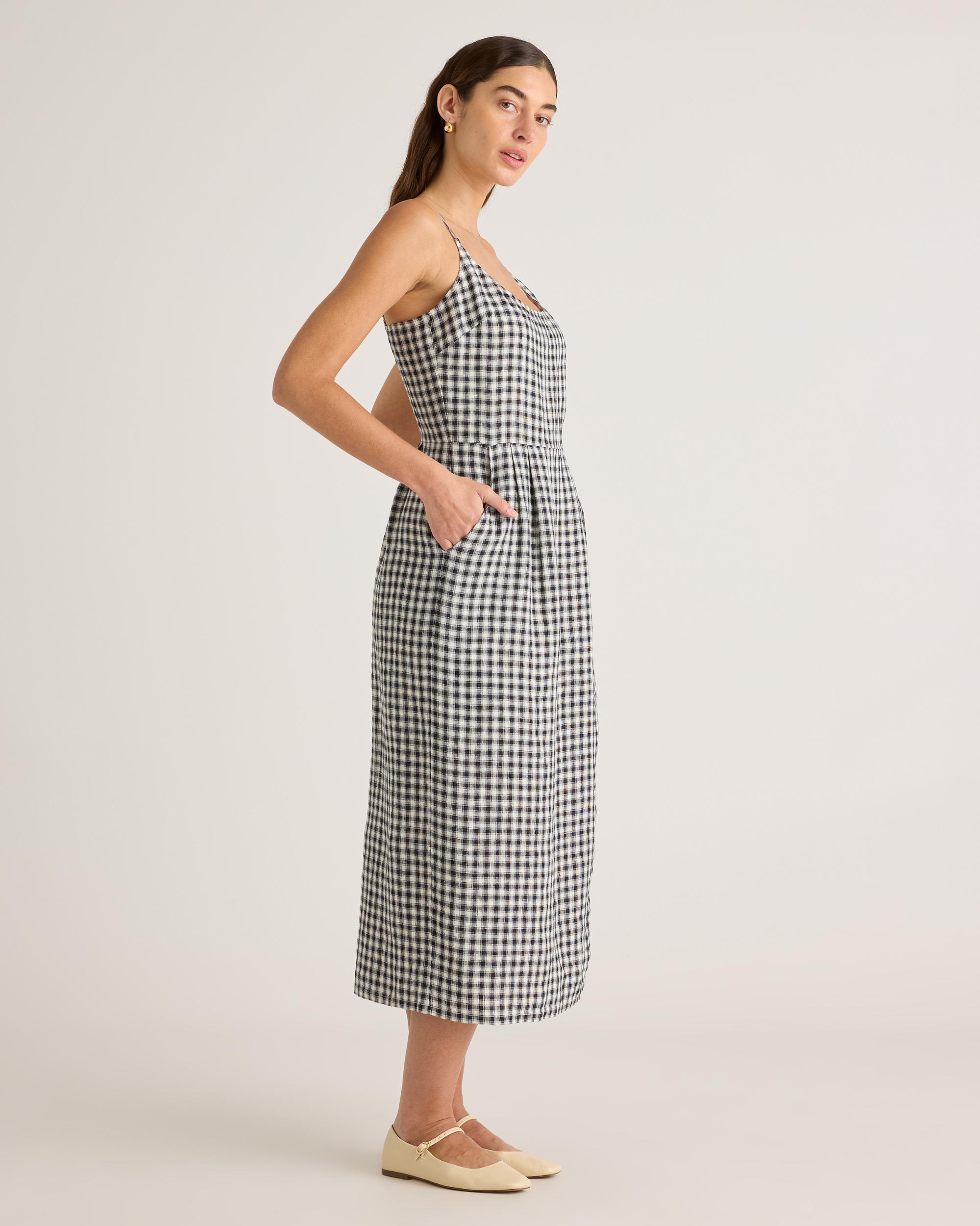 Quince | Women's 100% European Linen Scoop Neck Midi Dress Product Image