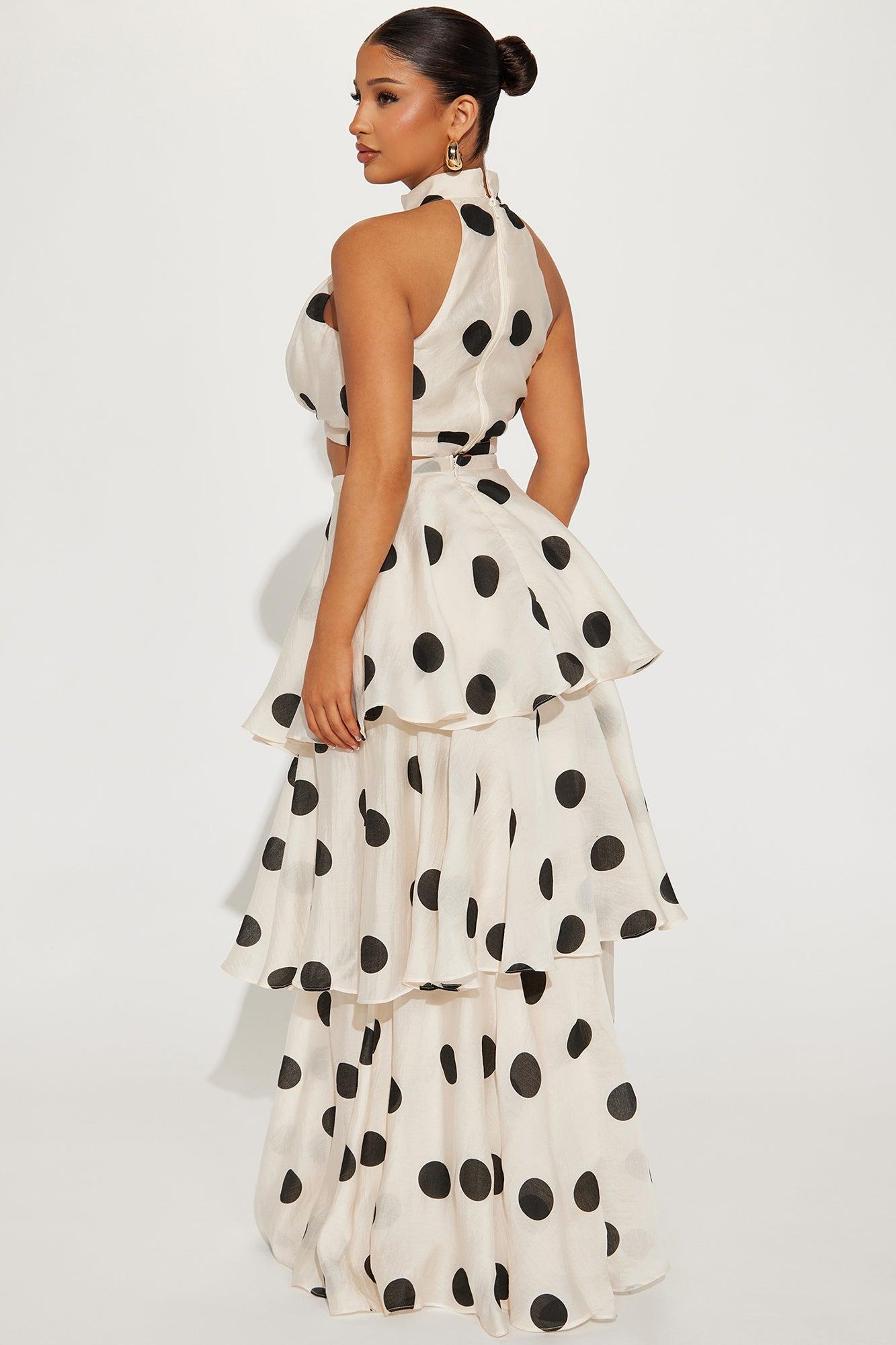 Ava Polka Dot Skirt Set - Cream/combo Product Image