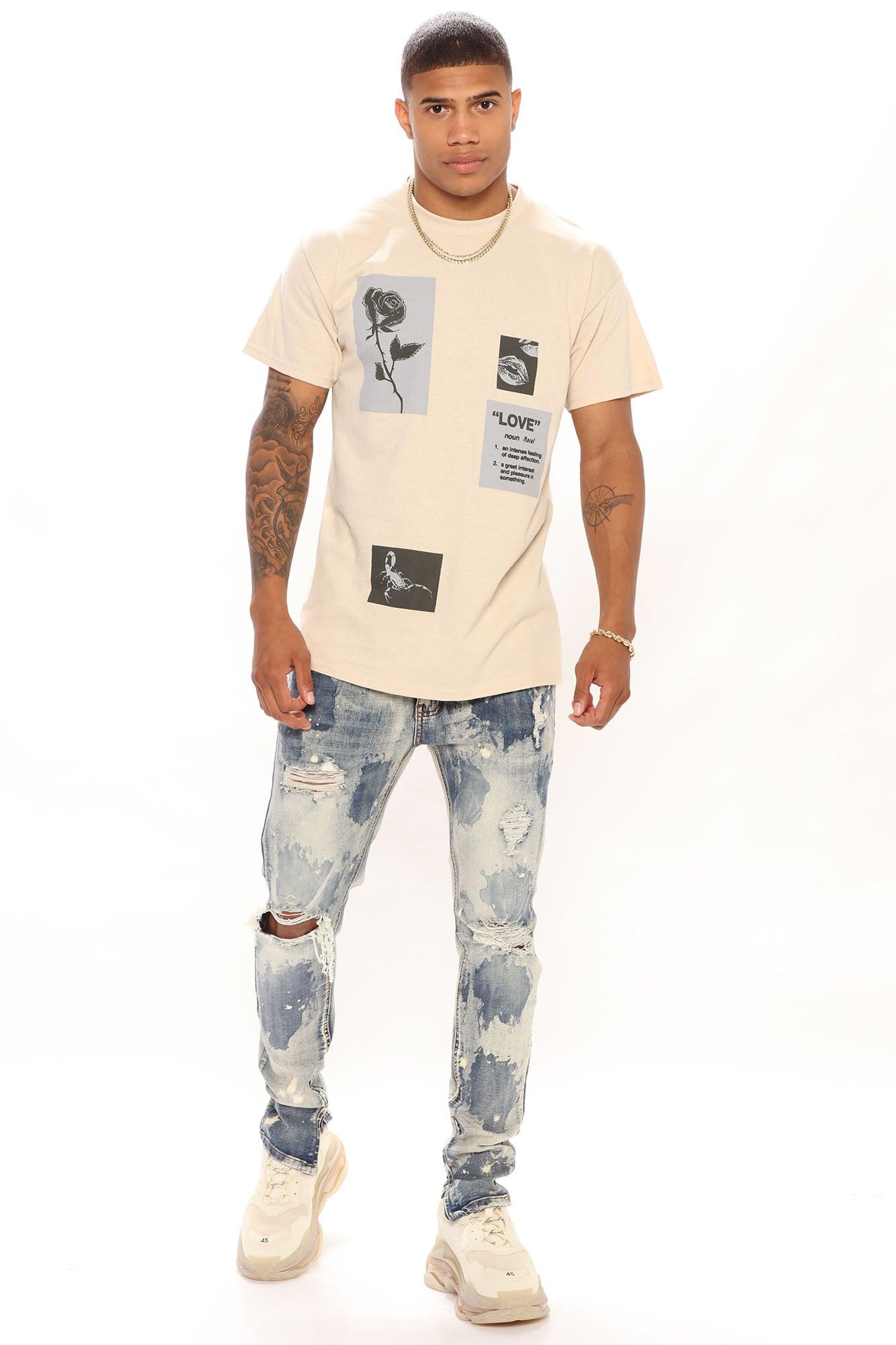 Love And Hate Short Sleeve Tee - Sand Product Image