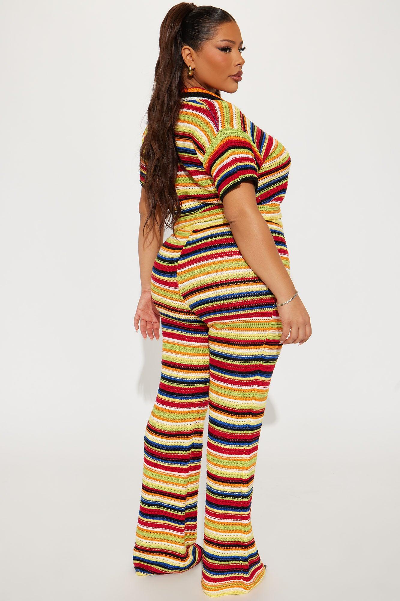 Colorful World Crochet Pant Set - Multi Color Product Image