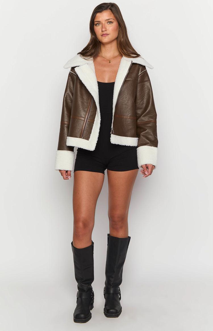 Myki Brown Sherpa Jacket Product Image