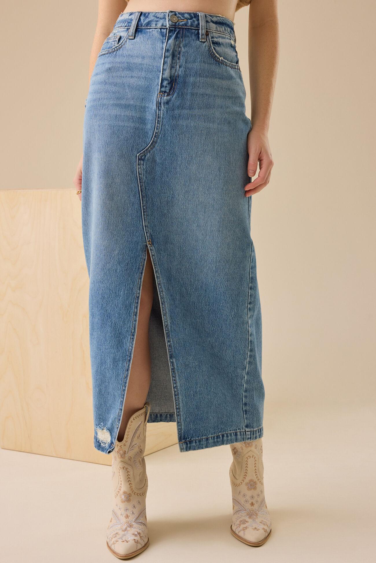 Bratton Denim Midi Skirt Product Image