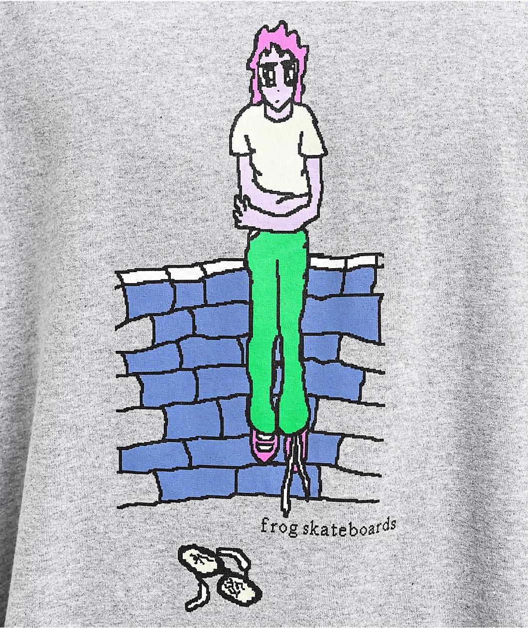 Frog Broken Glasses Grey Long Sleeve T-Shirt Product Image