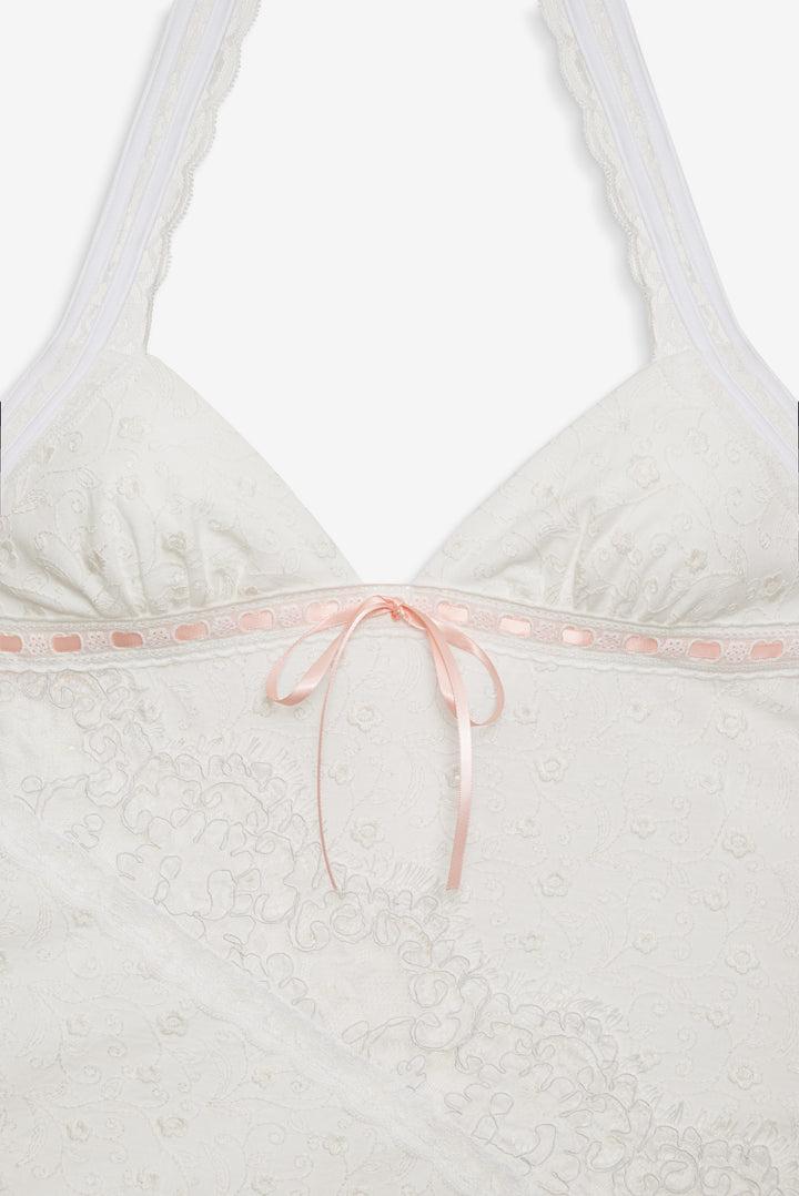 Summer Swirl Eyelet Slip Dress — White Product Image