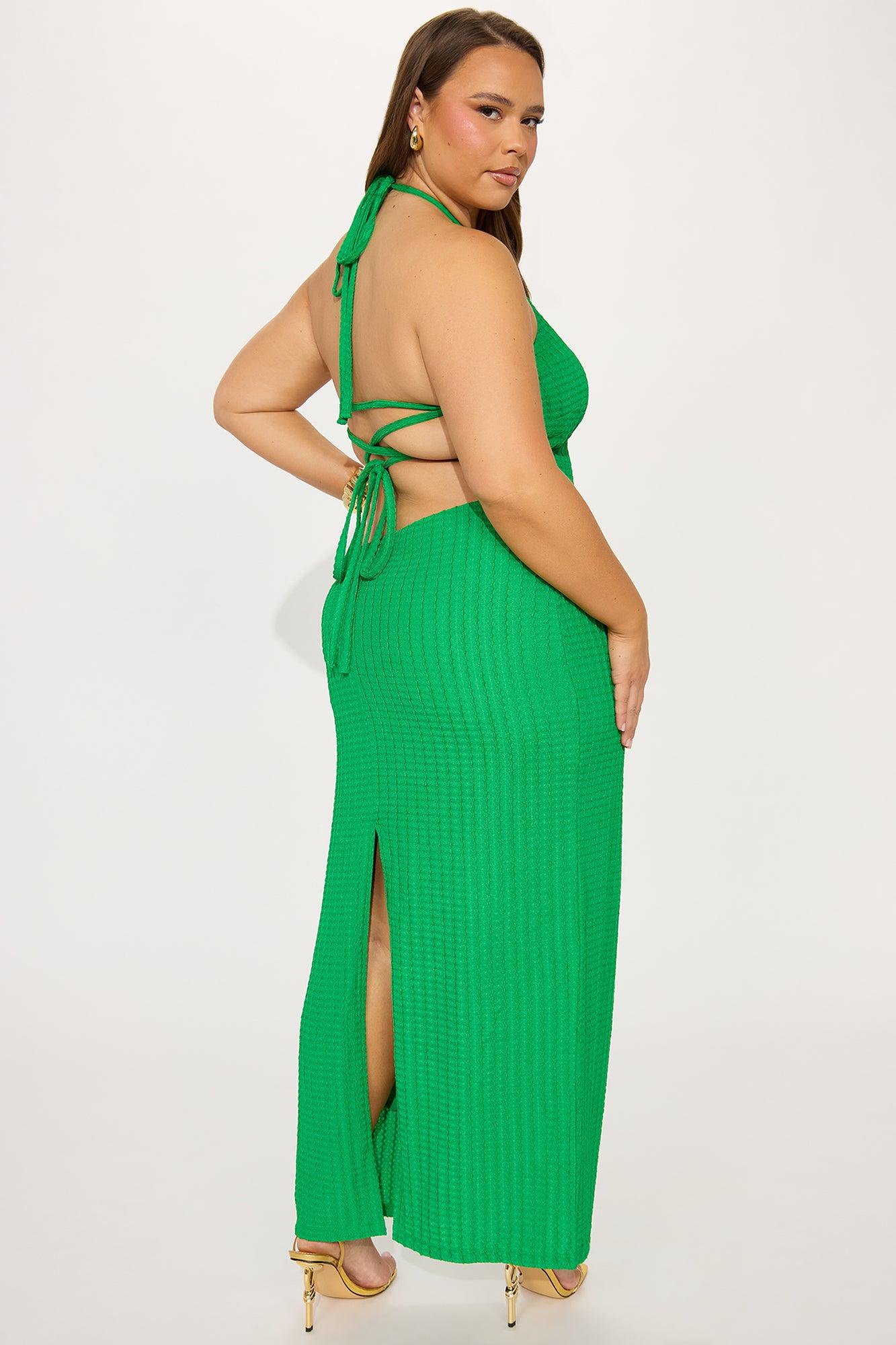 Lucy Backless Maxi Dress - Green Product Image