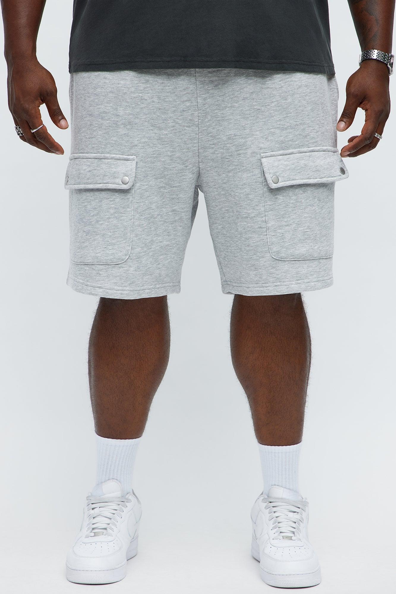 Tyson Relaxed Cargo Snap Shorts - Heather Grey Male Product Image