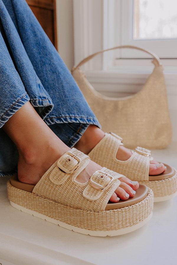 The Maisie Raffia Woven Sandal in Natural Product Image
