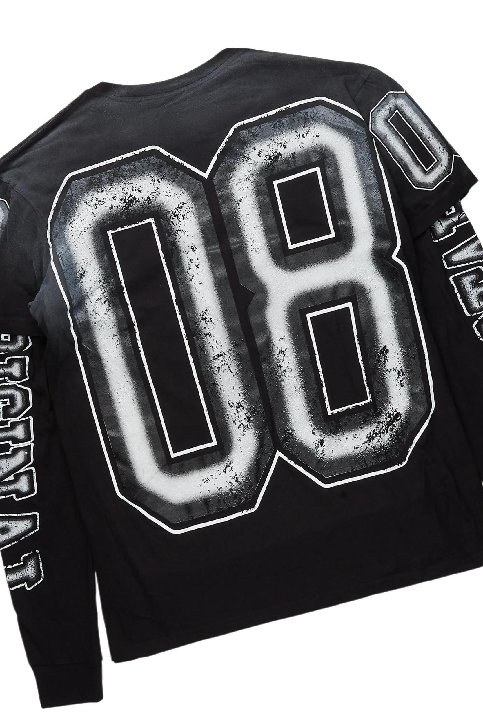 Fields Black/Grey Double Layer T-Shirt/Stacked Baggy Track Set Male Product Image