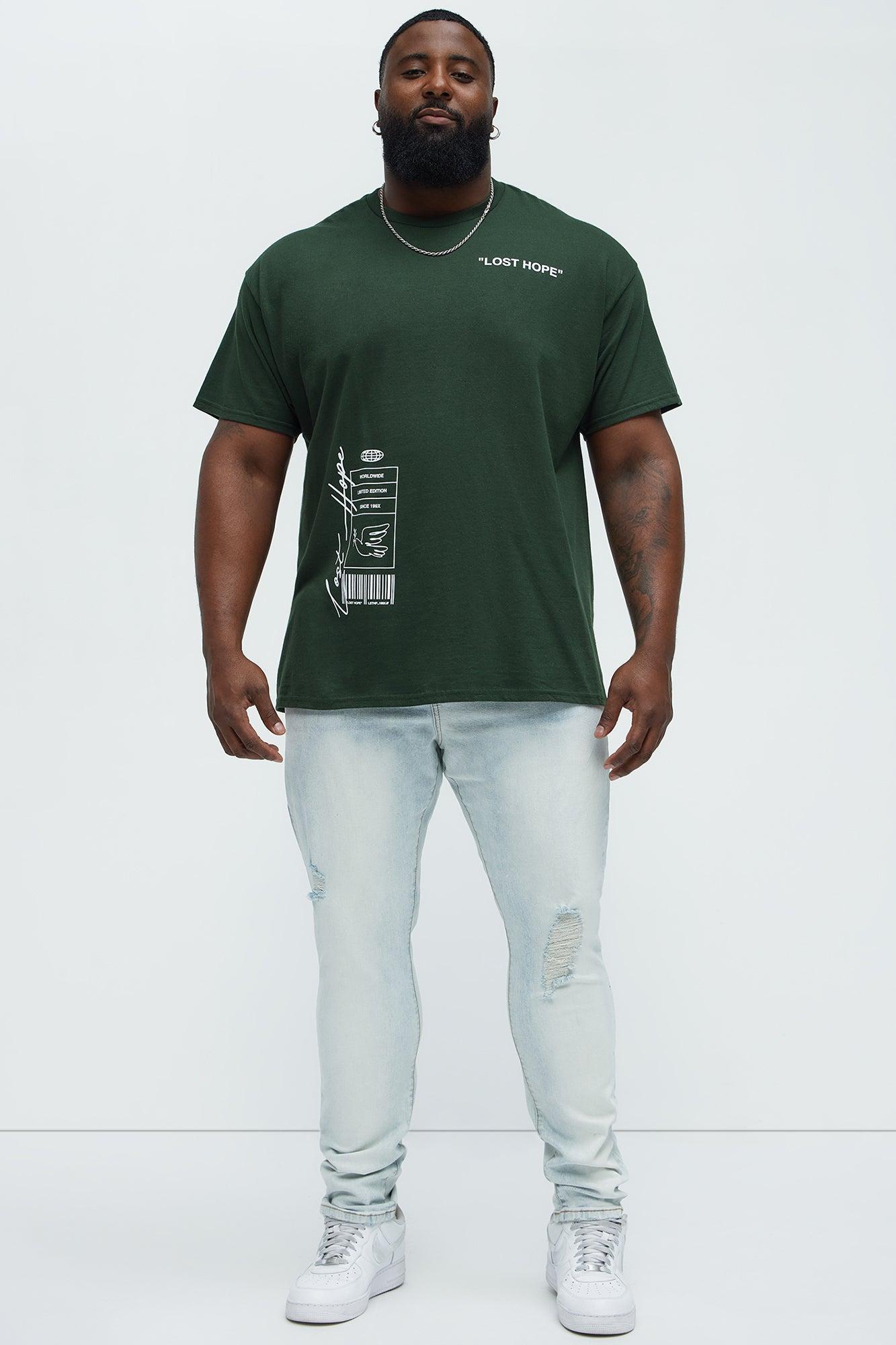 White Bird Short Sleeve Crew Neck T shirt - Hunter Green Product Image