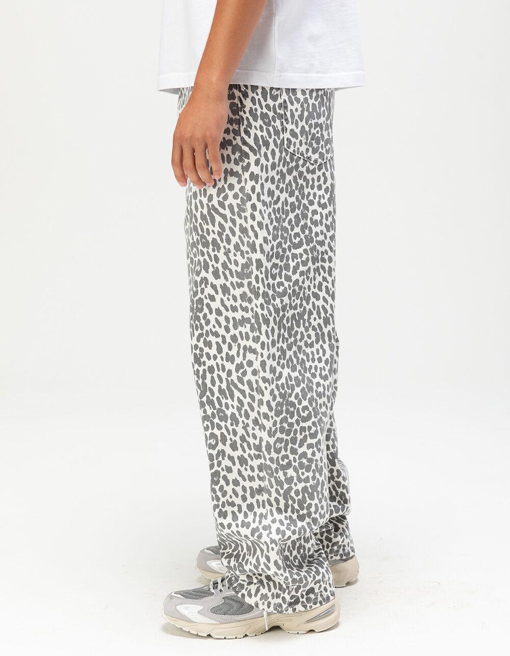 RSQ Mens Baggy Snow Leopard Print 5 Pocket Pants - SNOW LEOPARD Product Image