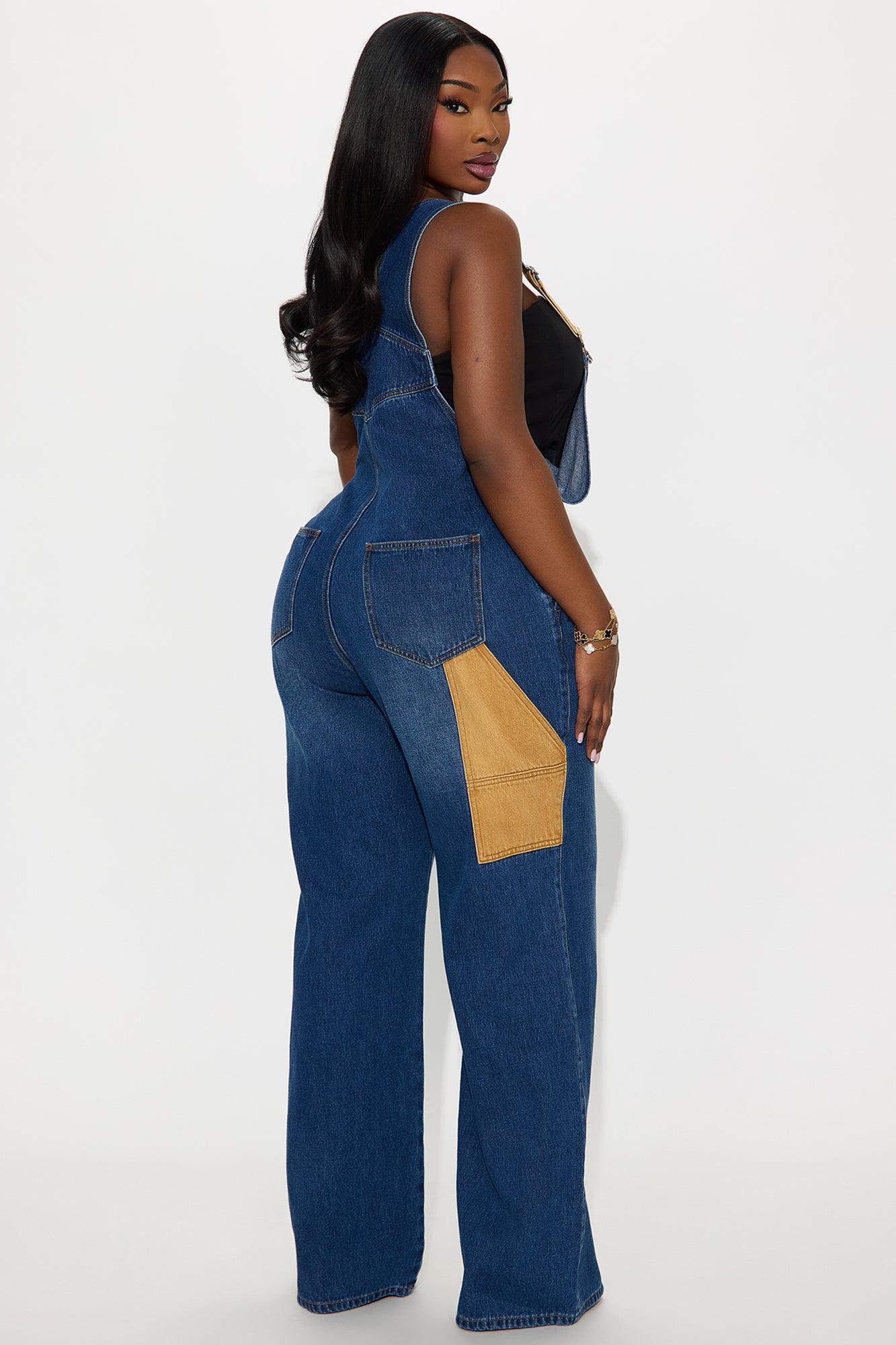 Busy Crafting Denim Overalls - Dark Wash Female Product Image