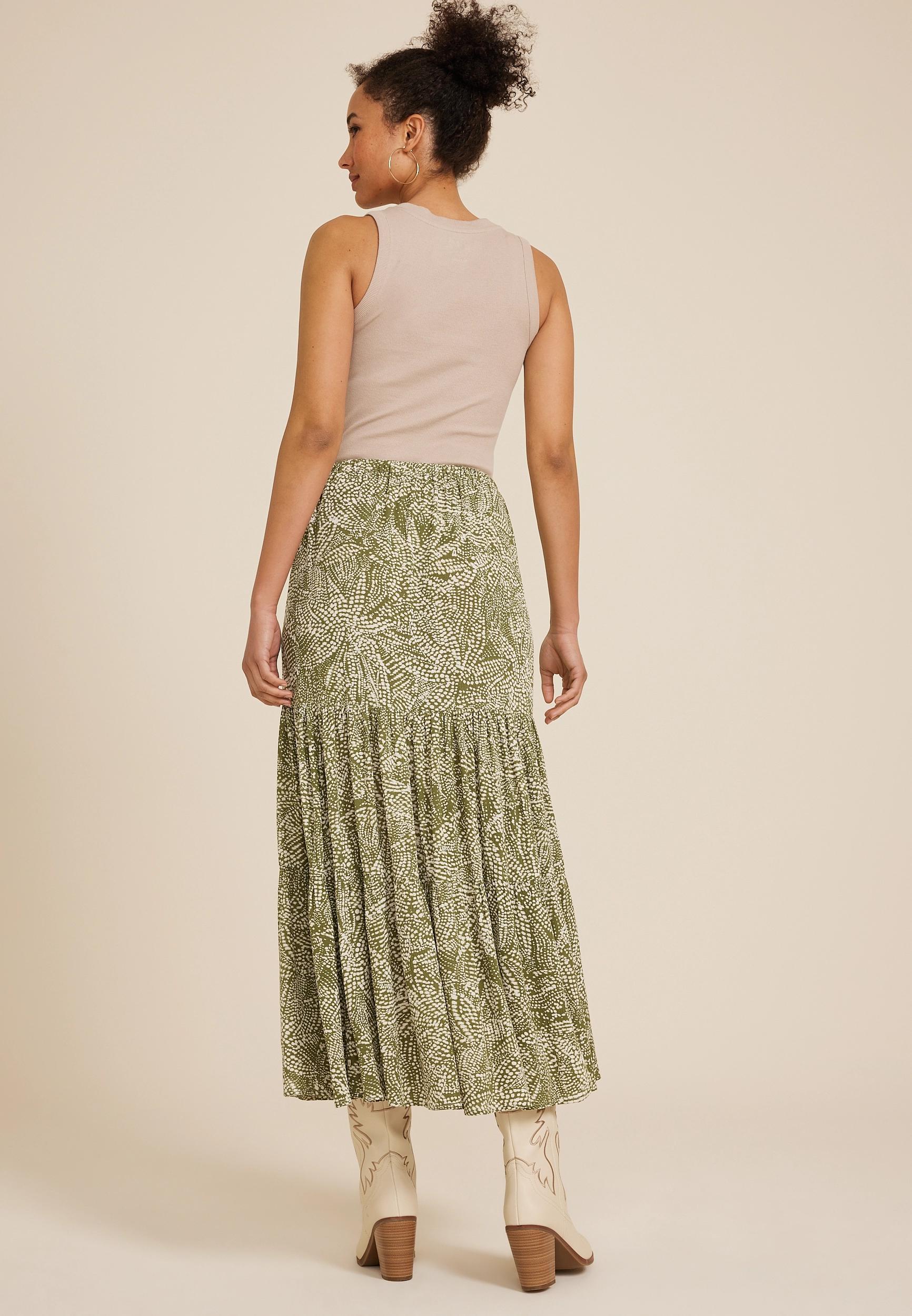 Gauze Printed High Rise Maxi Skirt Product Image