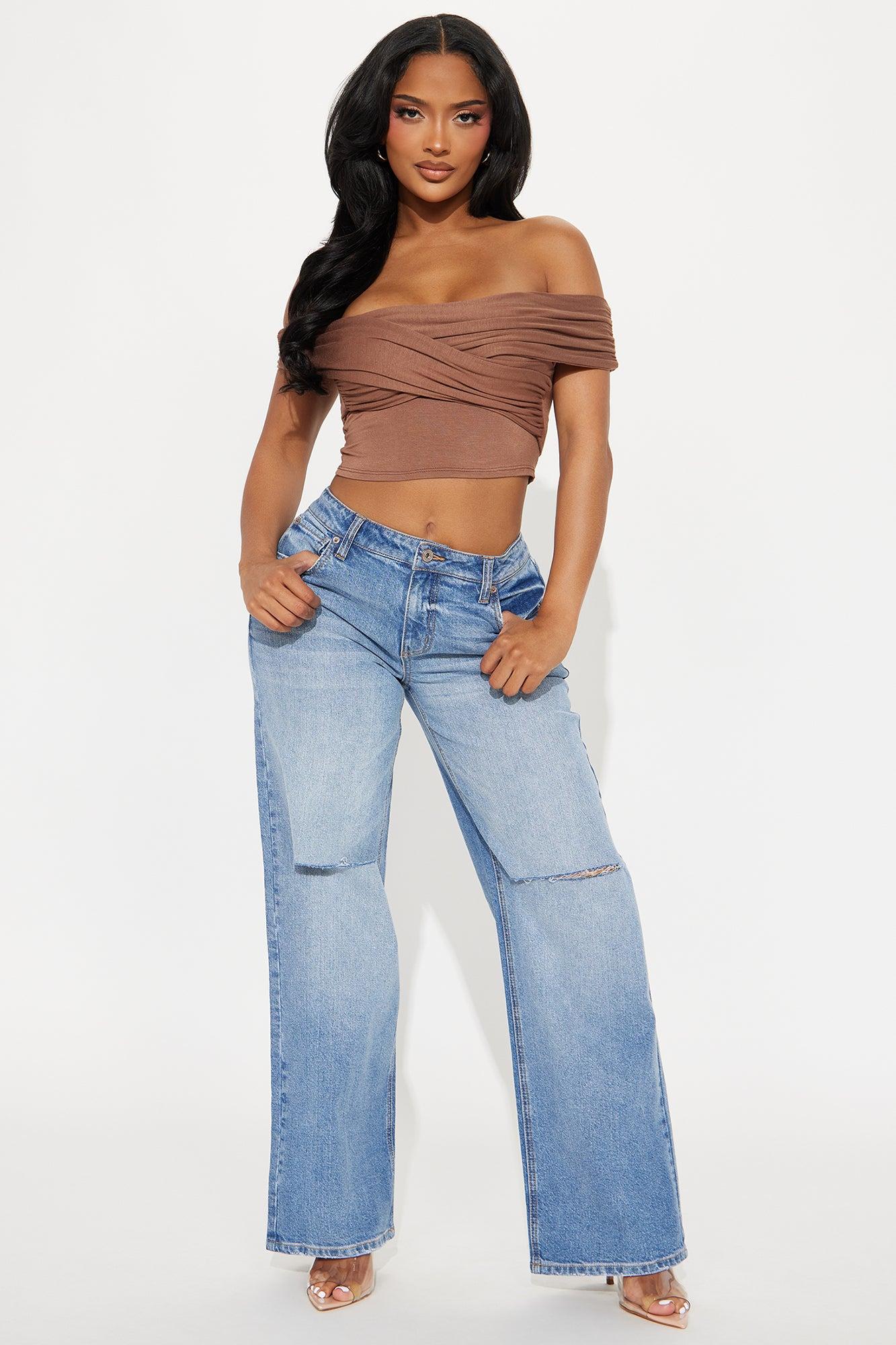 Alvie Ripped Straight Leg Jeans - Medium Wash Product Image