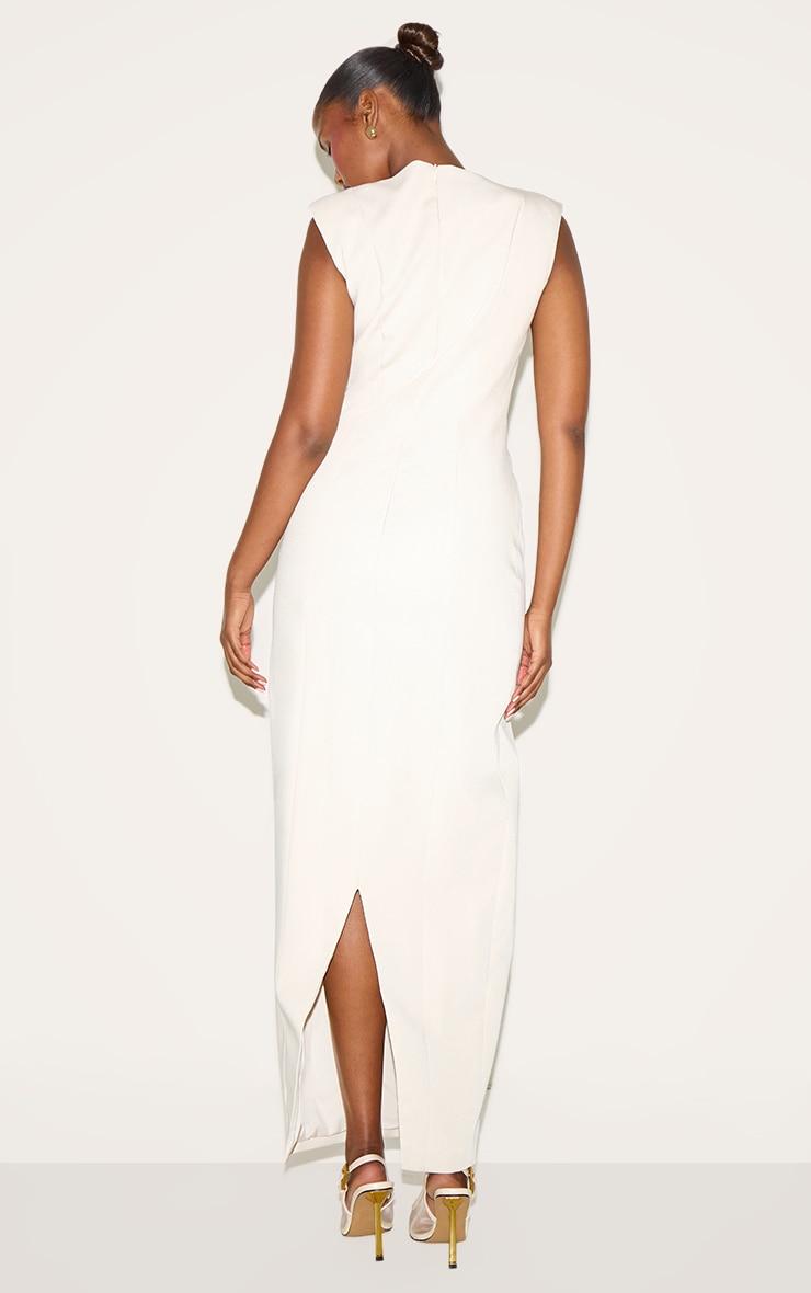 Cream Woven Boat Neck Maxi Dress Product Image