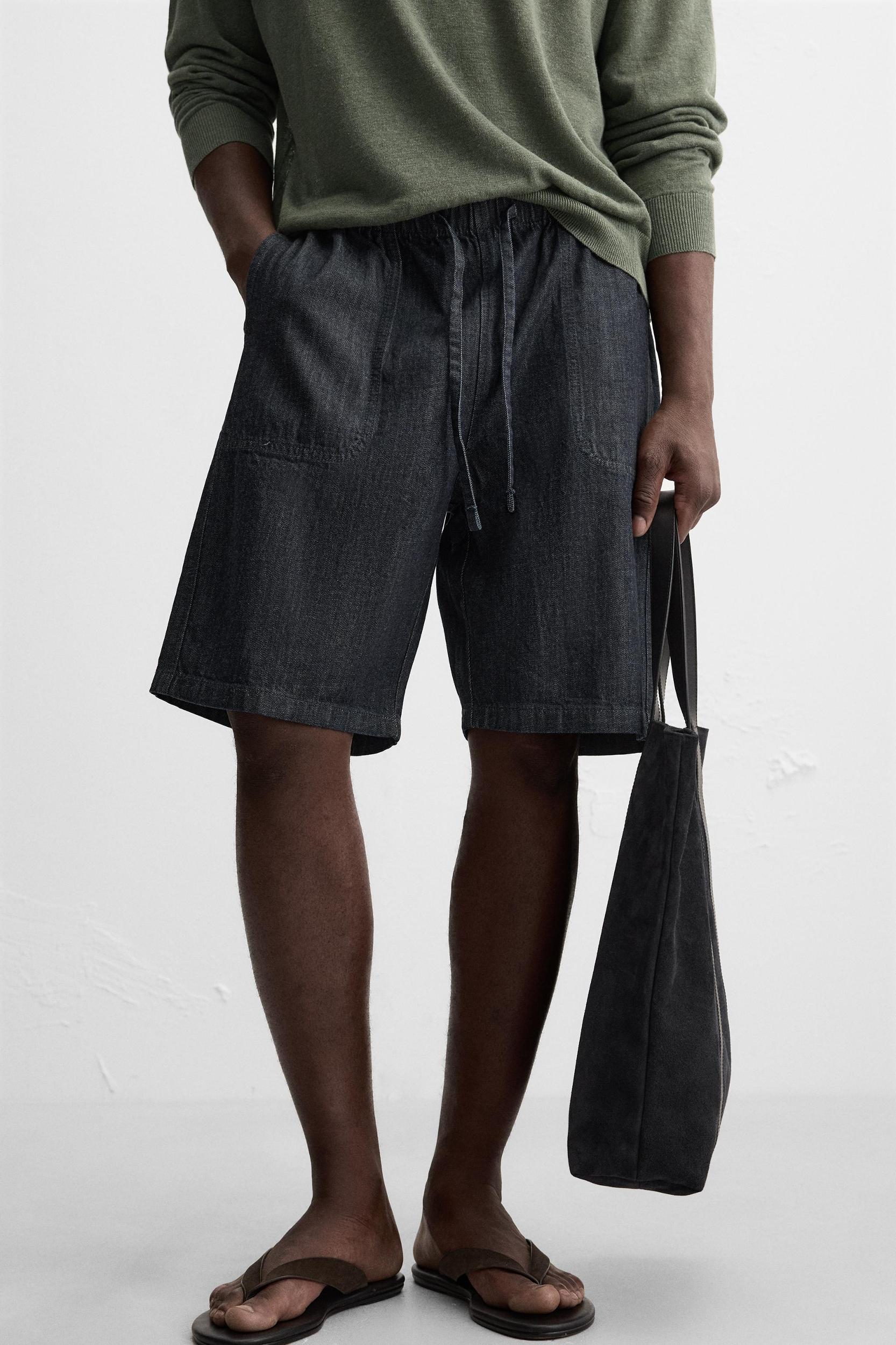 RELAXED FIT DENIM SHORTS Product Image