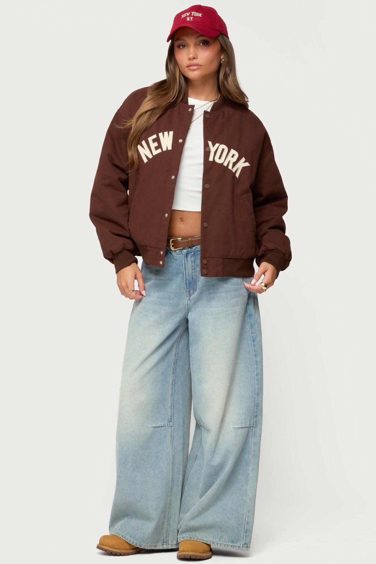 Big Apple Oversized Bomber Jacket Product Image