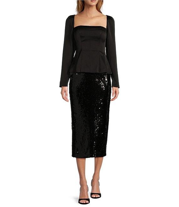 Antonio Melani Iman Sequin High Rise Pencil Midi Skirt Product Image