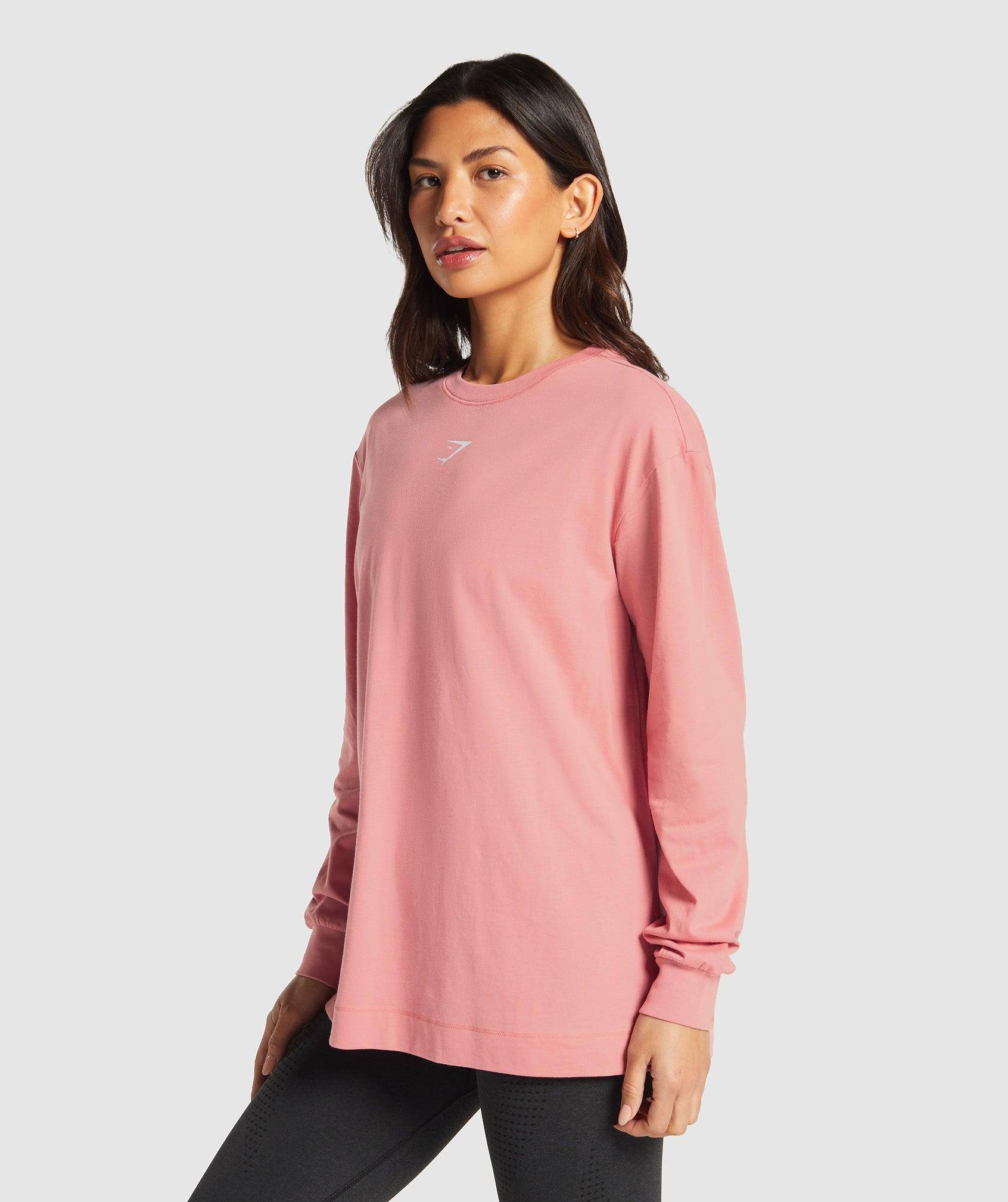 Gymshark Fraction Long Sleeve T-Shirt - Classic Pink Female Product Image