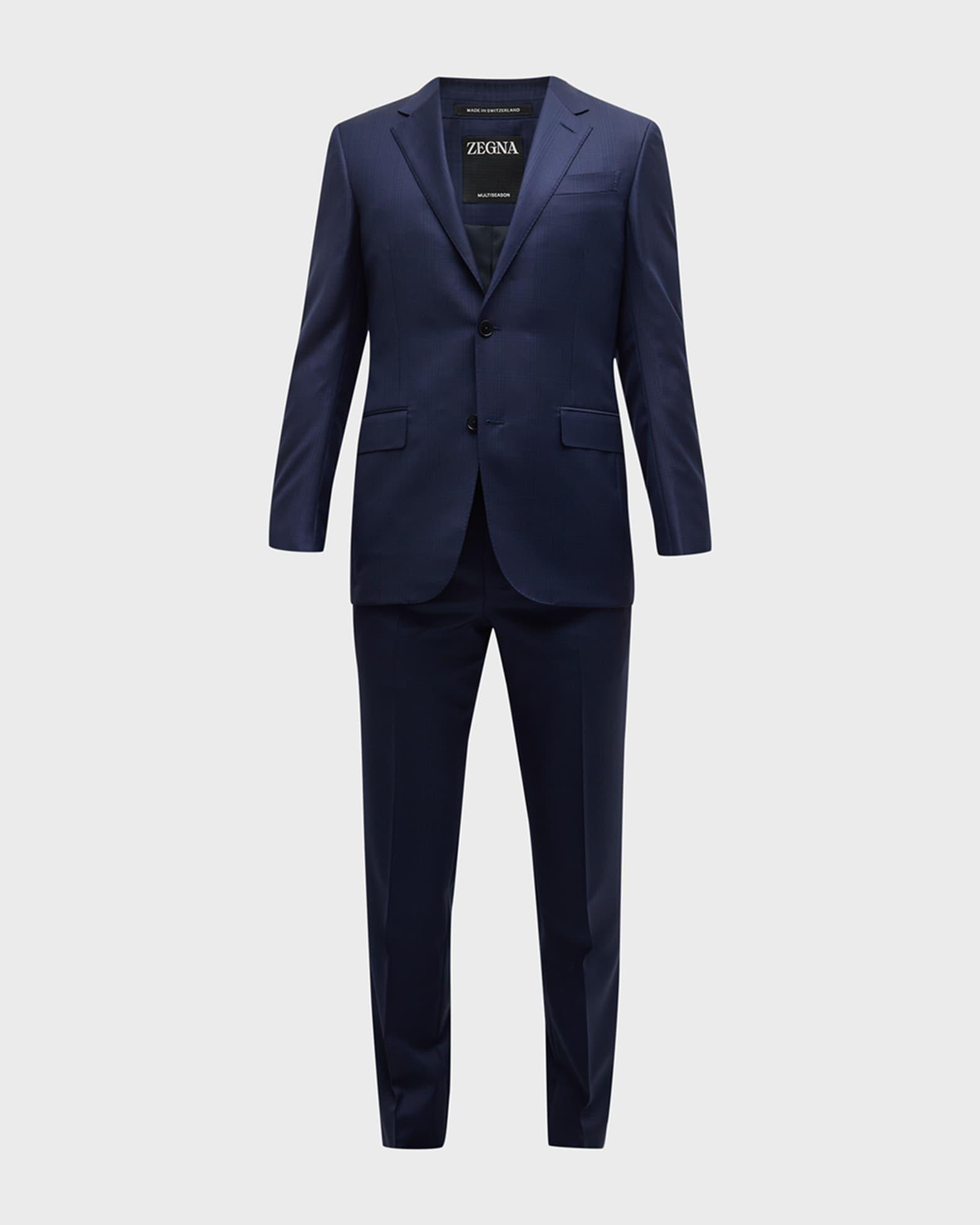 Men's Plaid Wool Suit Product Image