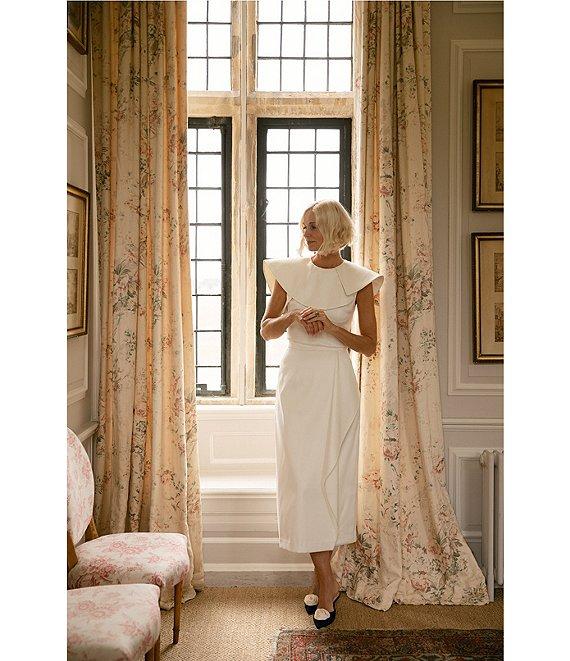 Antonio Melani x Jennifer Sumko Eden Satin Twill High Rise Ruffle Pencil Midi Coordinating Skirt Product Image