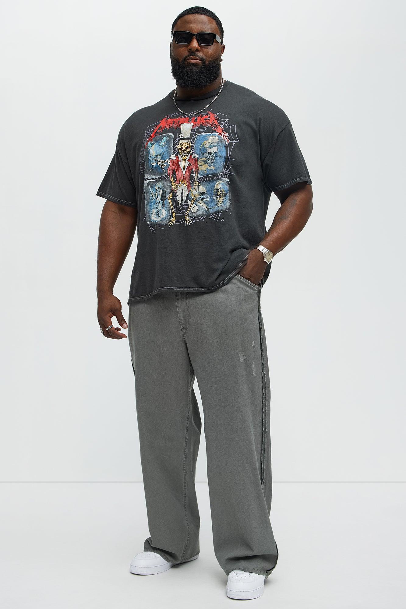 Inside Out Distressed Baggy Pants - Grey Product Image