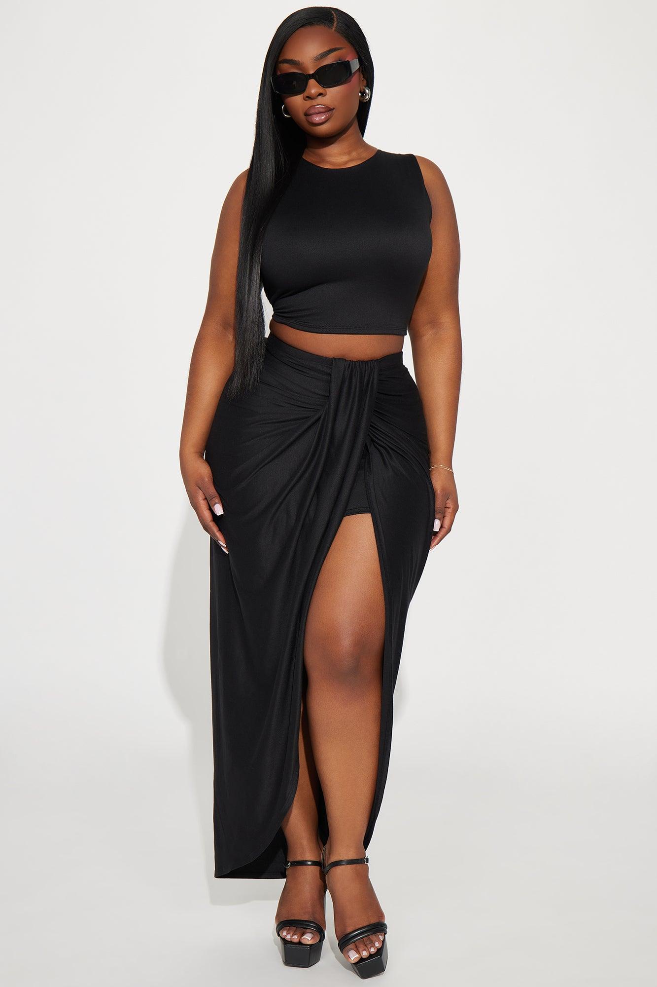 Lanie Maxi Skirt Set - Black Product Image