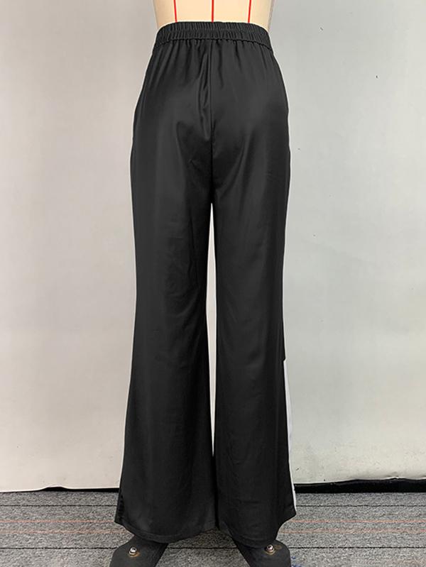 High Waisted Loose Flower Print Pants Trousers Product Image