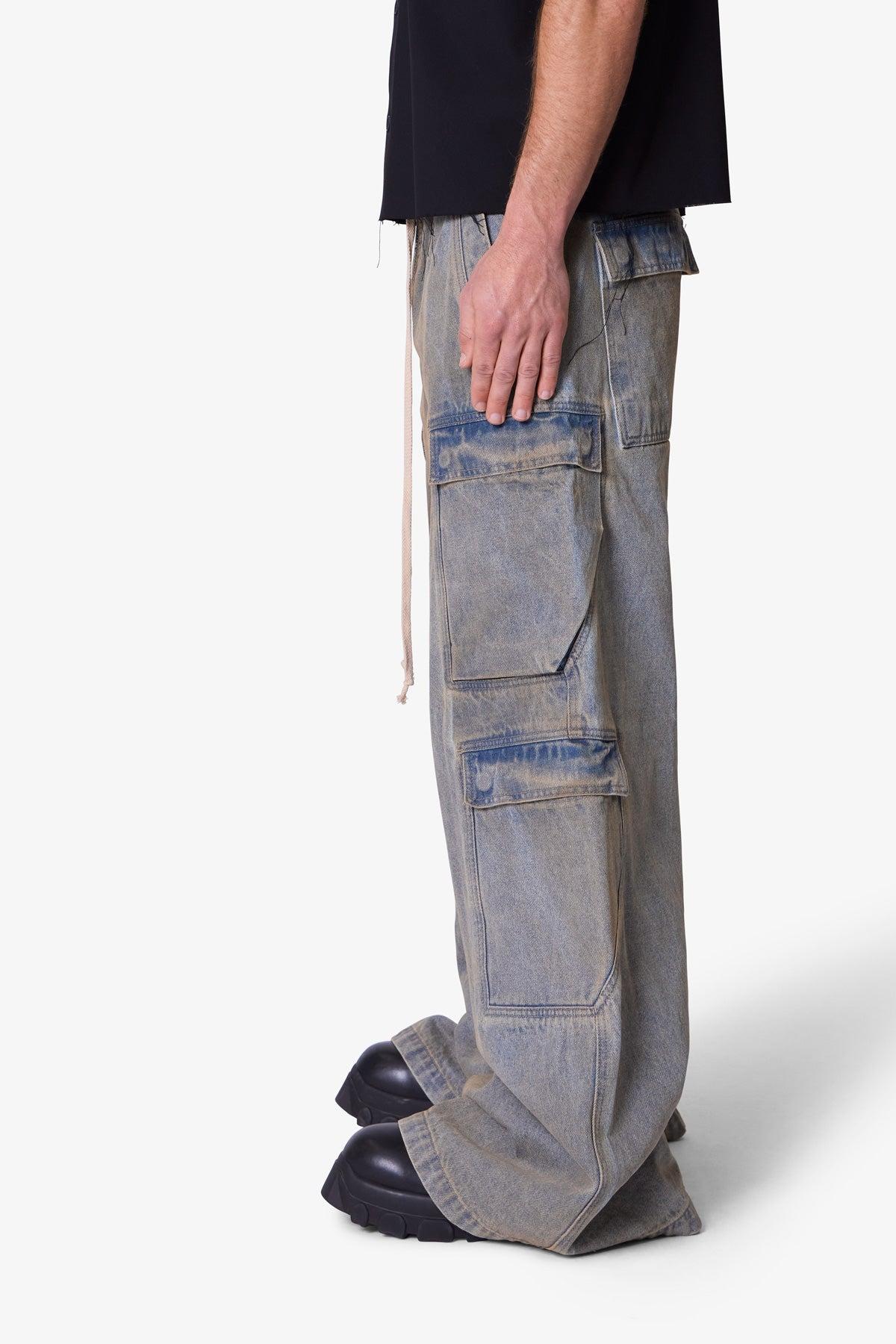 Astro Rave Double Cargo Denim - Vintage Blue Product Image