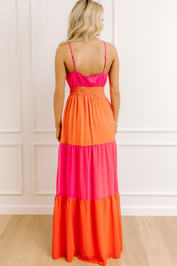 Sorbet On The Patio Color Block Maxi Dress Product Image