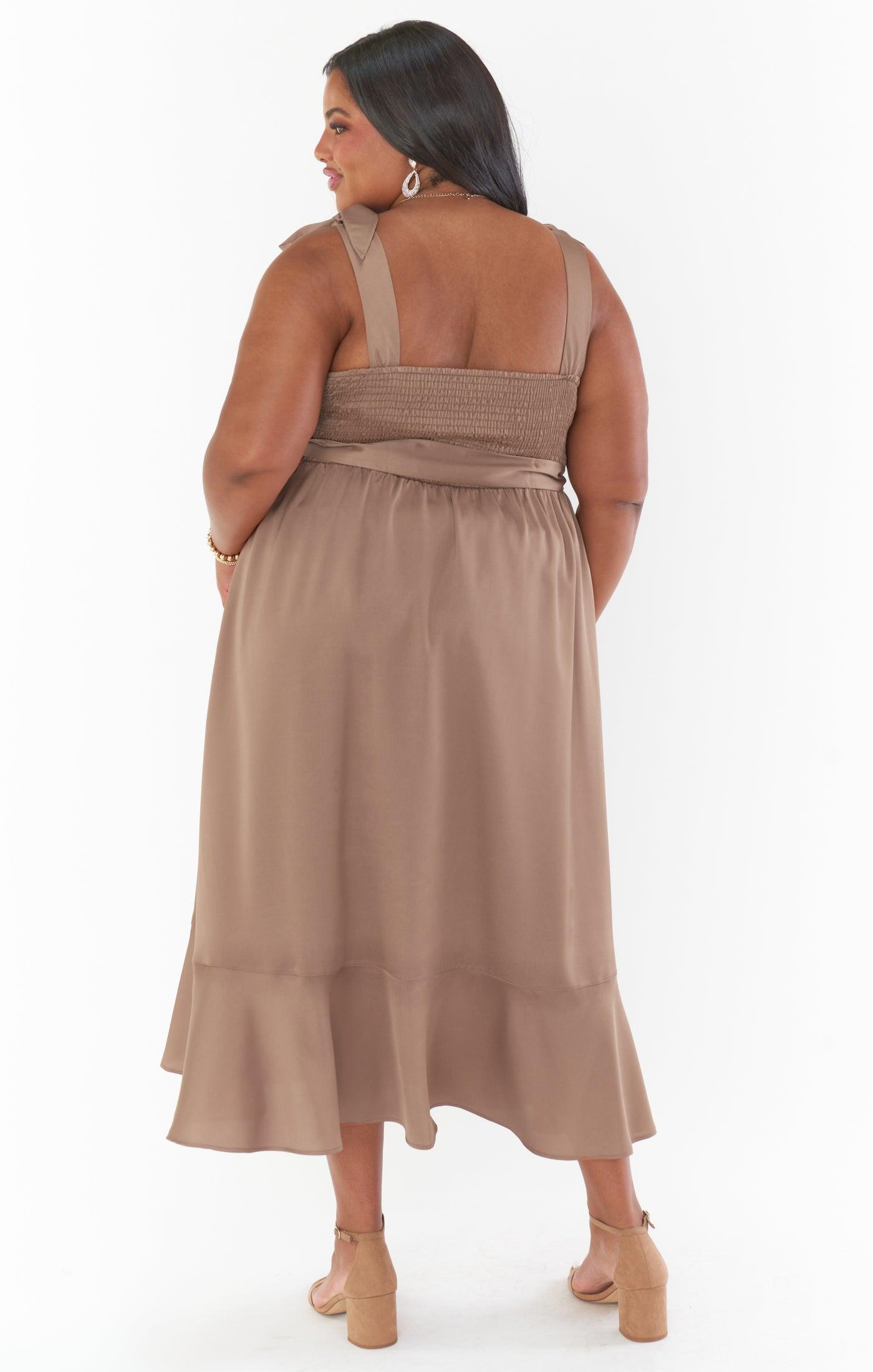 Claire Midi Dress ~ Dune Luxe Satin Product Image