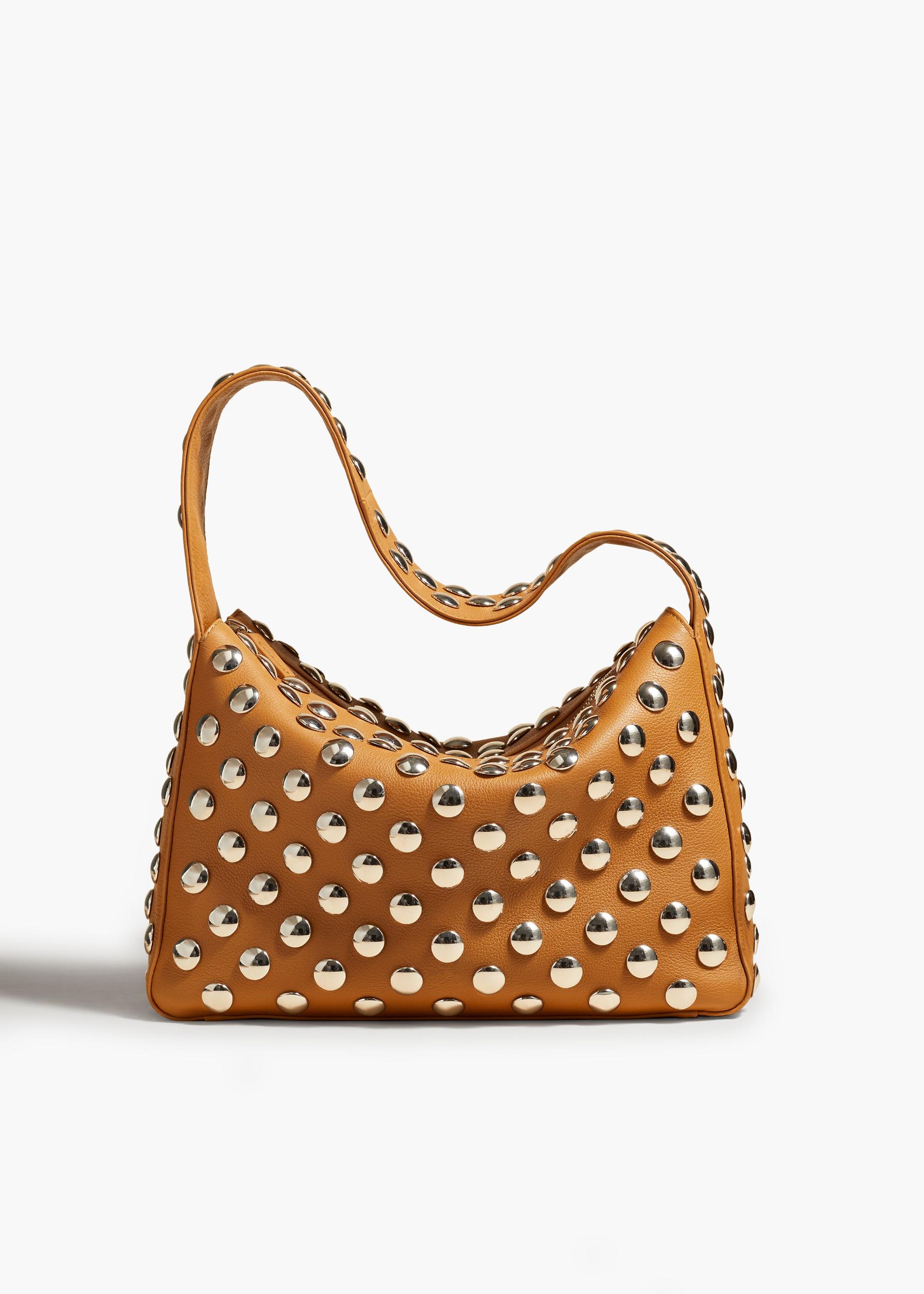 Elena Bag in Nougat Leather with Studs Product Image