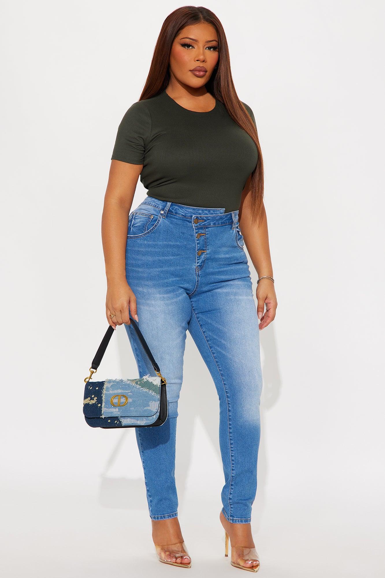 Chloe Crew Neck Short Sleeve Tee - Olive Female Product Image