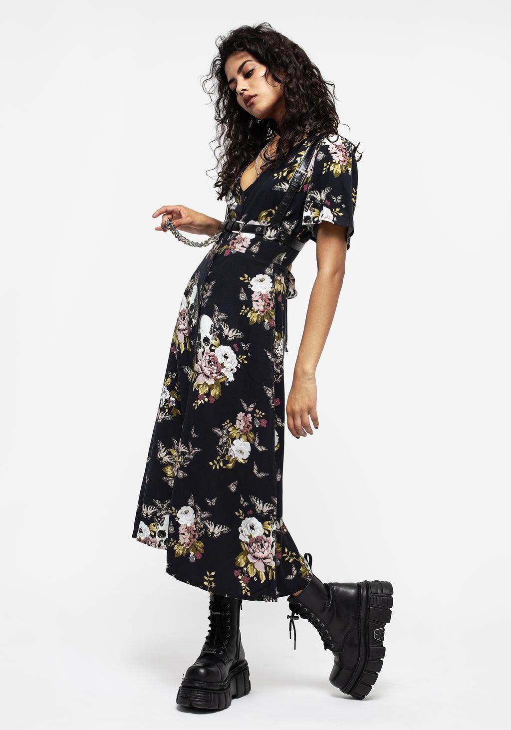 Revival Floral Button Up Midi Dress Product Image