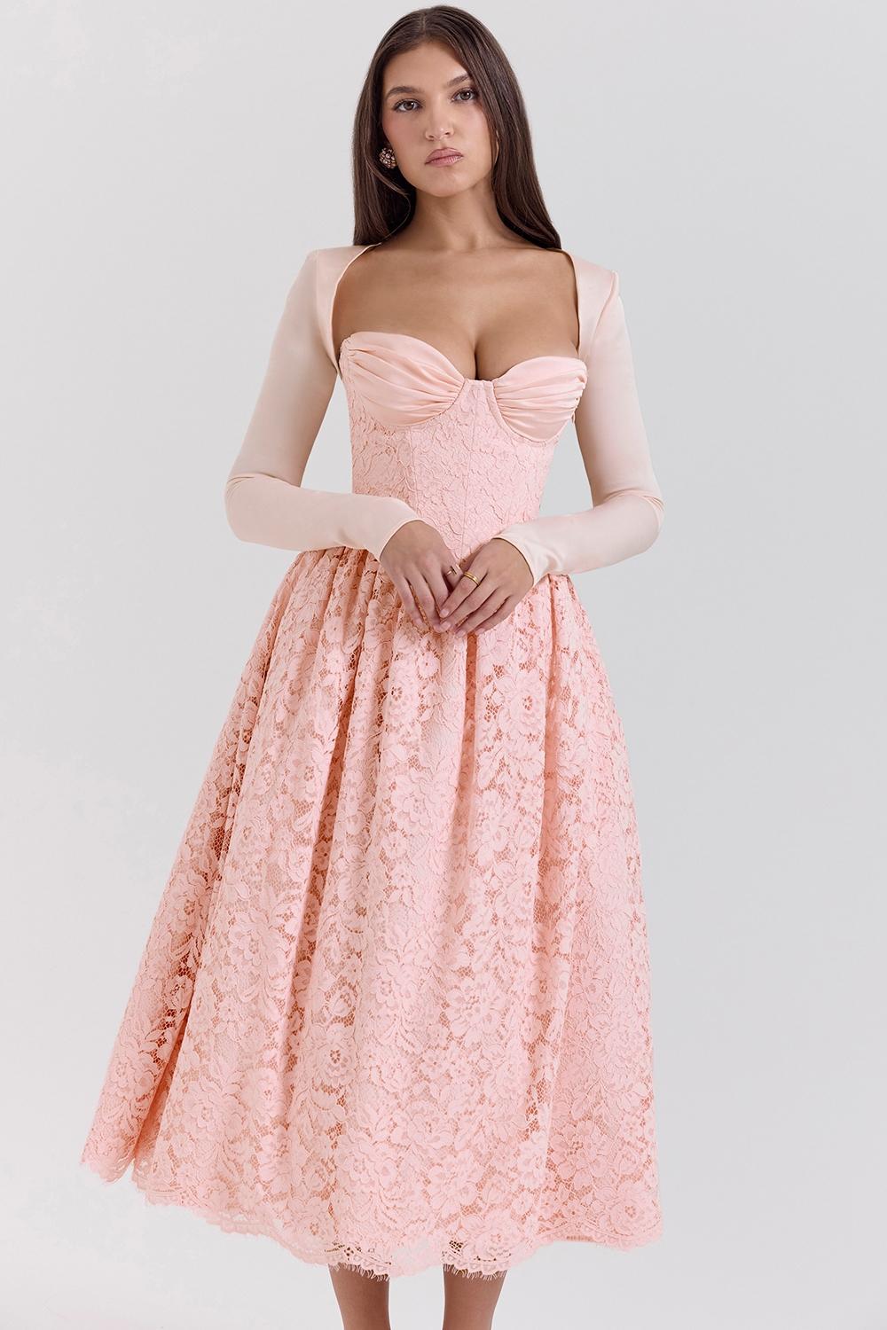 Duchess  ballerina pink lace corset, skirt and bolero - sale Product Image