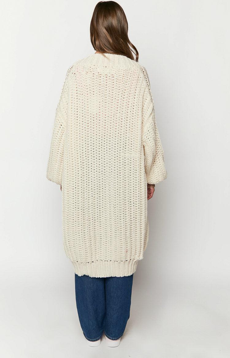 Peonie Cream Knit Cardigan Product Image