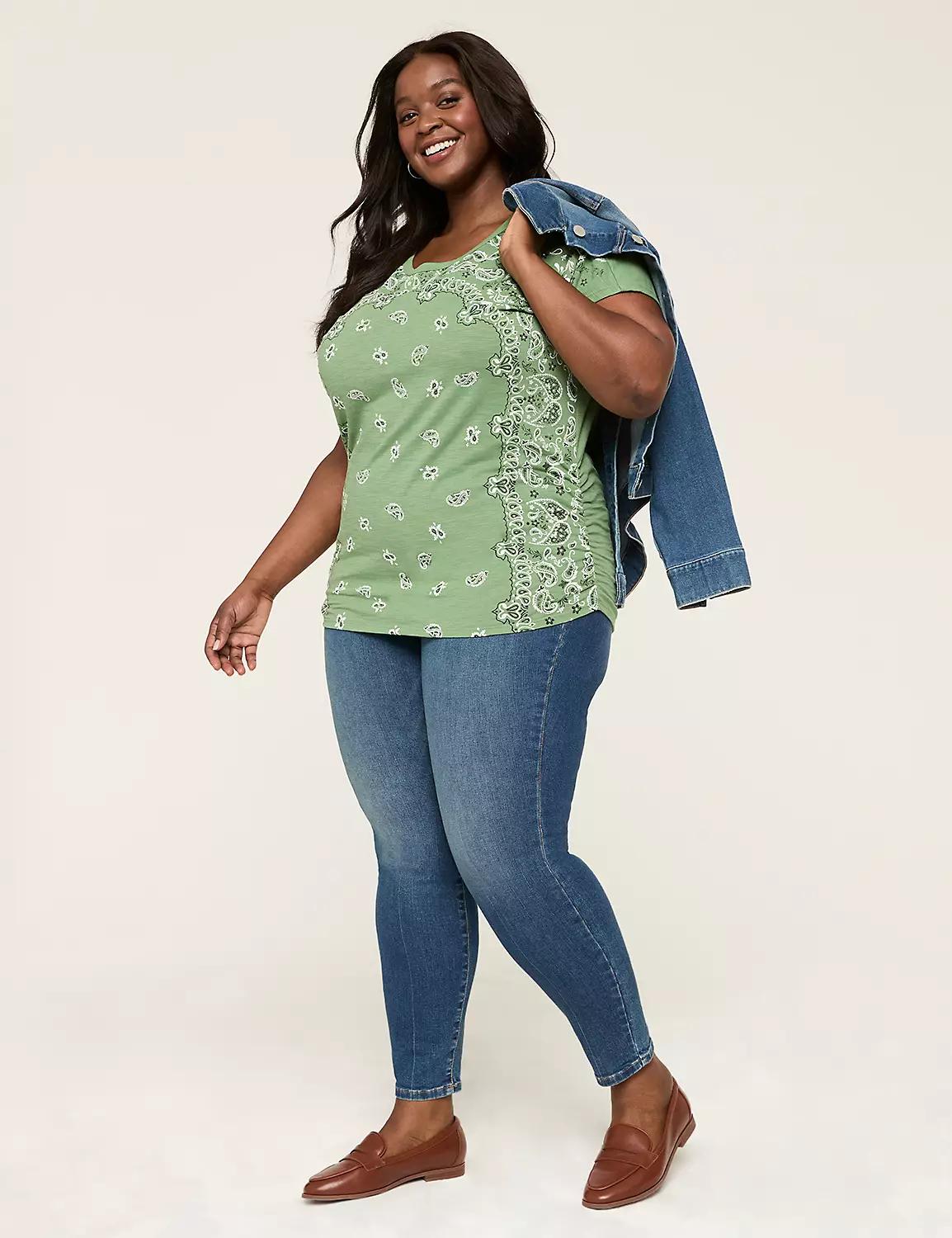 Embellished Dolman Side-Ruched Tee Product Image