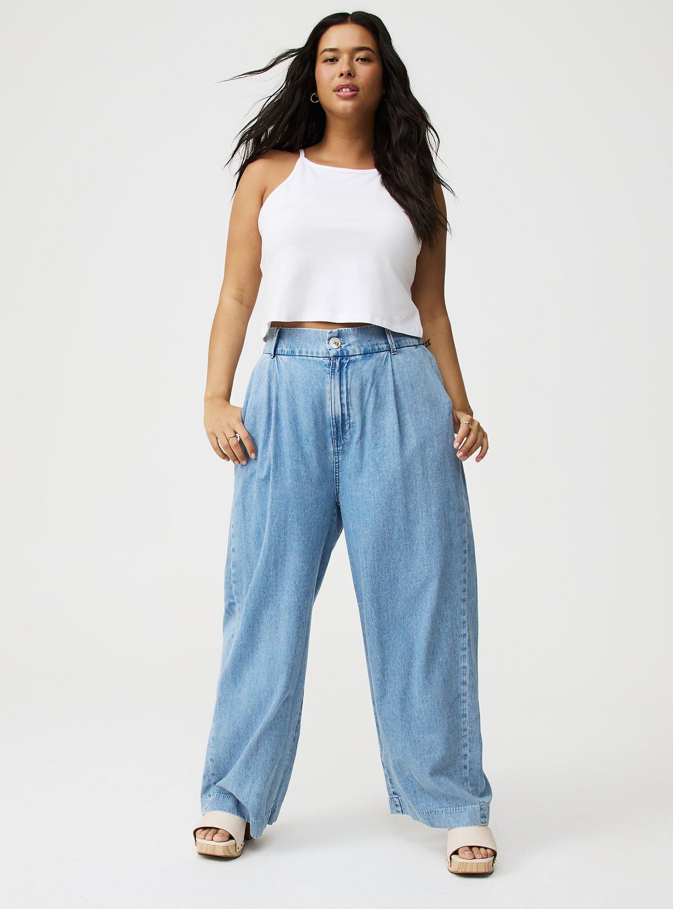 High-Rise Wide Leg Denim Trouser Product Image