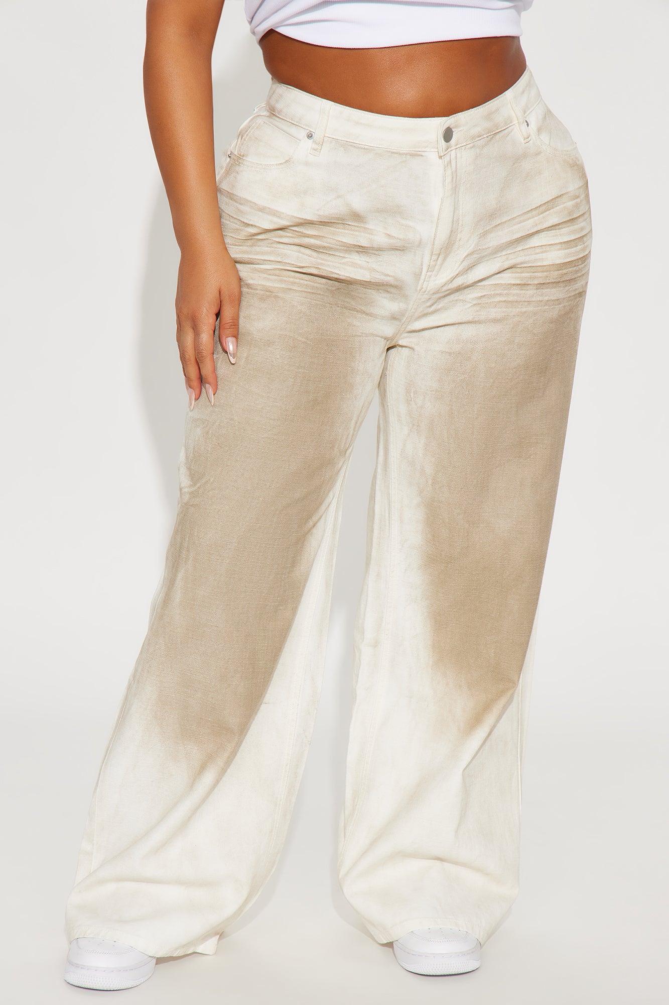 Soleil Washed Twill Wide Leg Pant - Off White Product Image