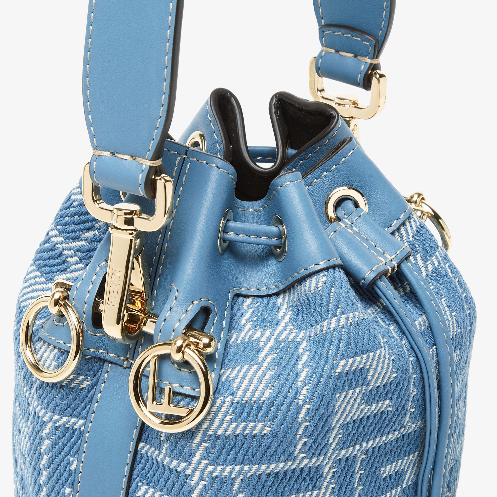 Mon TresorBlue denim-effect FF jacquard mini-bag Product Image