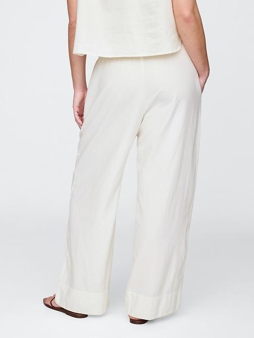 Linen-Blend Easy Wide-Hem Pants Product Image