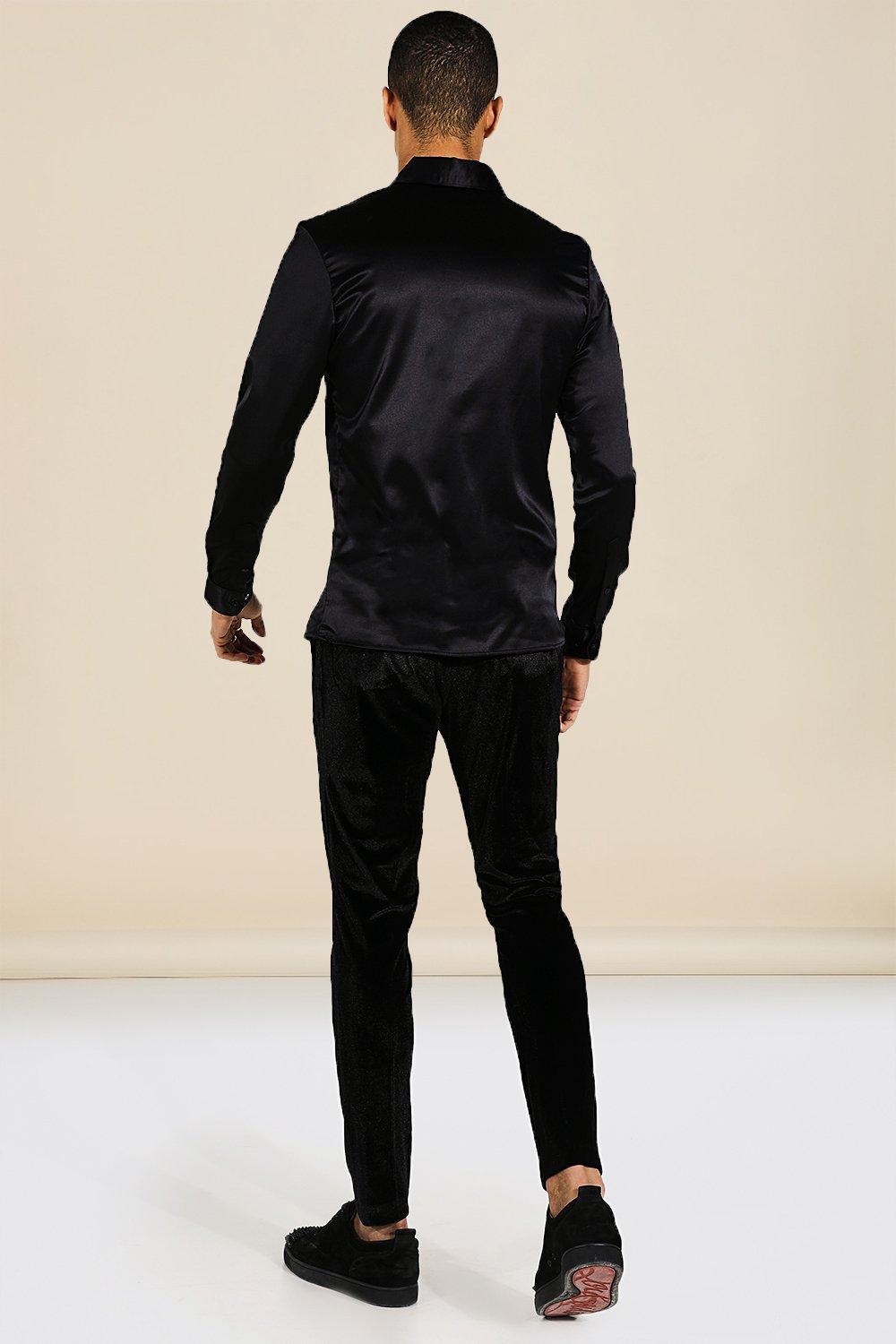 Velour Skinny Pants | boohooMAN USA Product Image