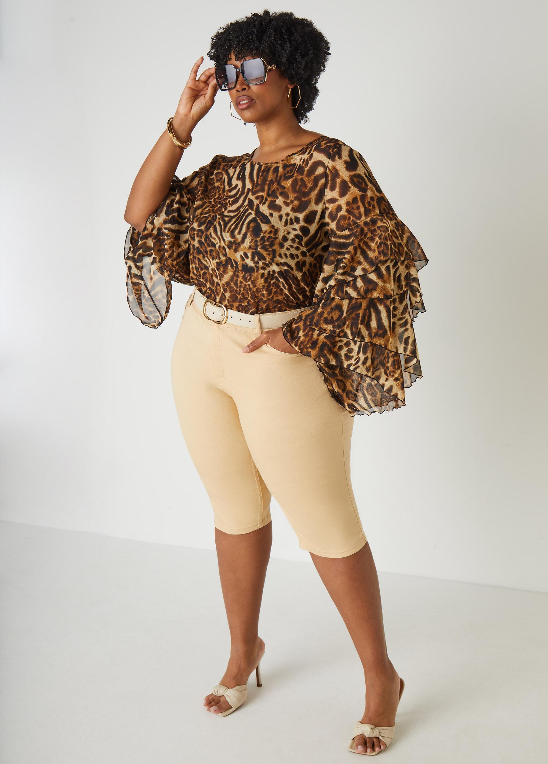 Plus Size Fearless Stretch Denim Capris Ashley Stewart Product Image